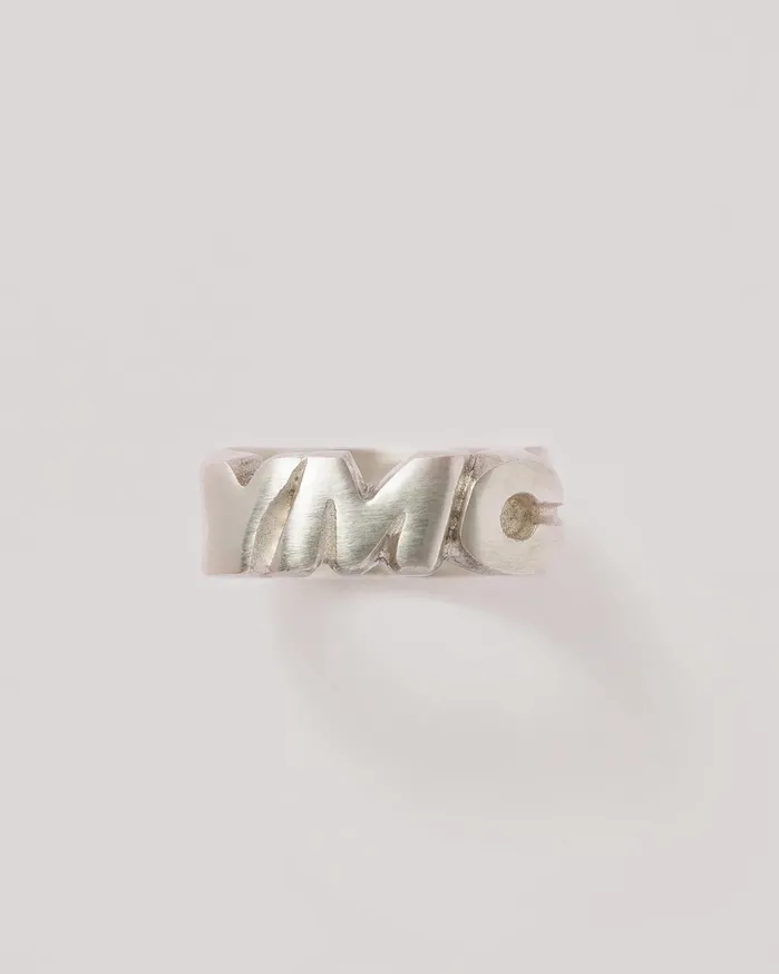 Men Large Logo Signet Ring Silver YMC Jewellery