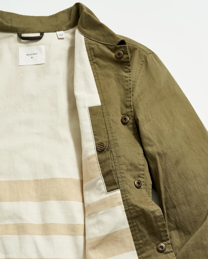 Men Leroy Shirt Jacket Moss Green Billy Reid Jackets and Outerwear