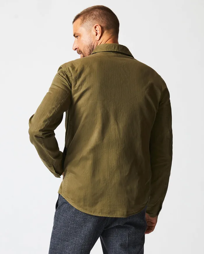 Men Leroy Shirt Jacket Moss Green Billy Reid Jackets and Outerwear