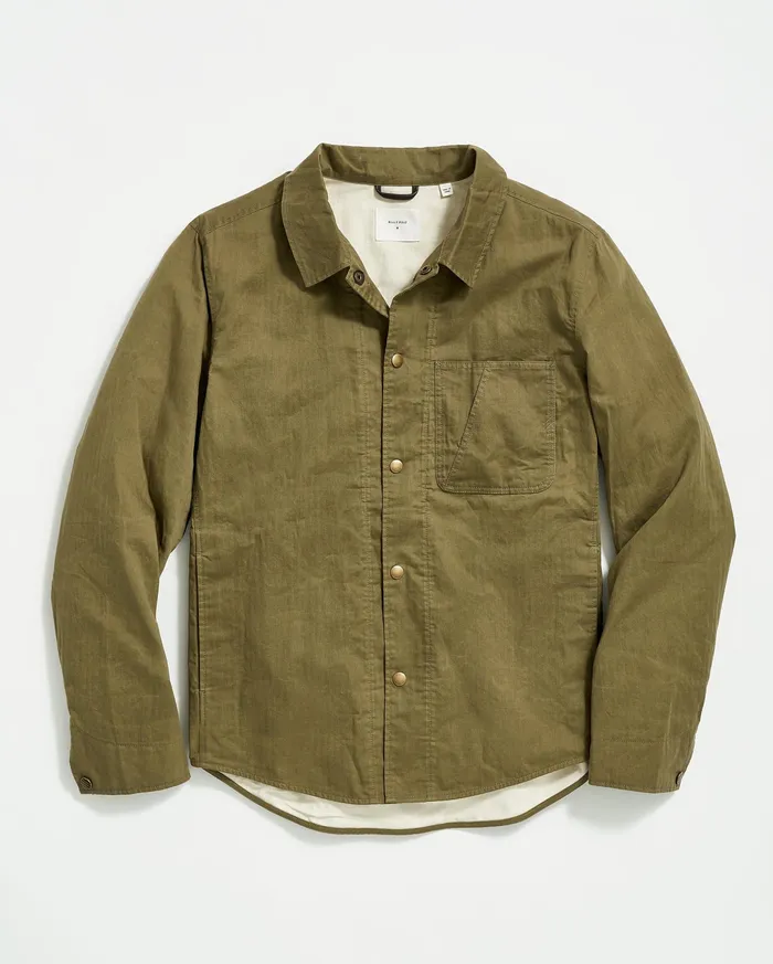 Men Leroy Shirt Jacket Moss Green Billy Reid Jackets and Outerwear