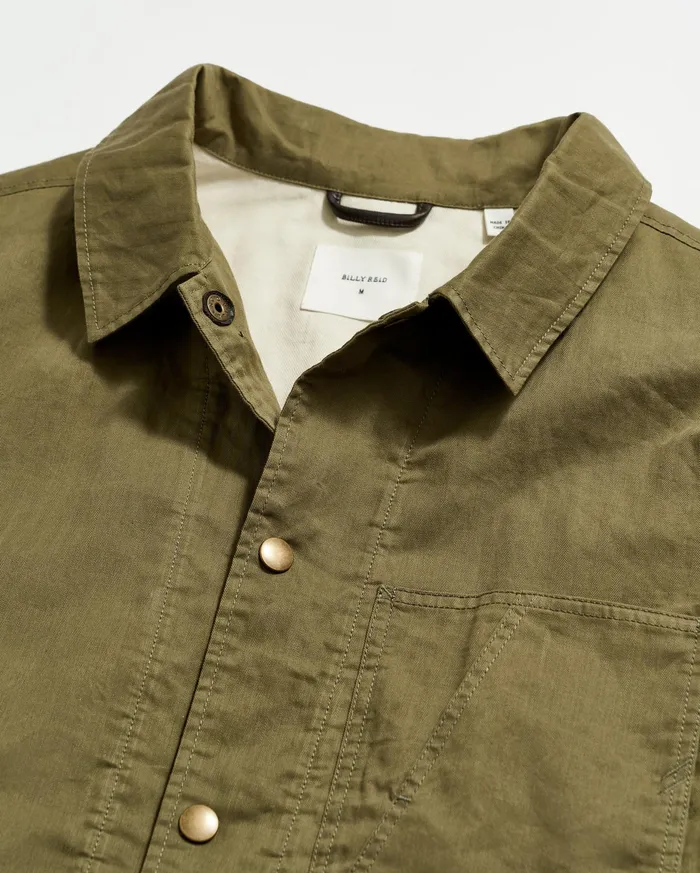 Men Leroy Shirt Jacket Moss Green Billy Reid Jackets and Outerwear