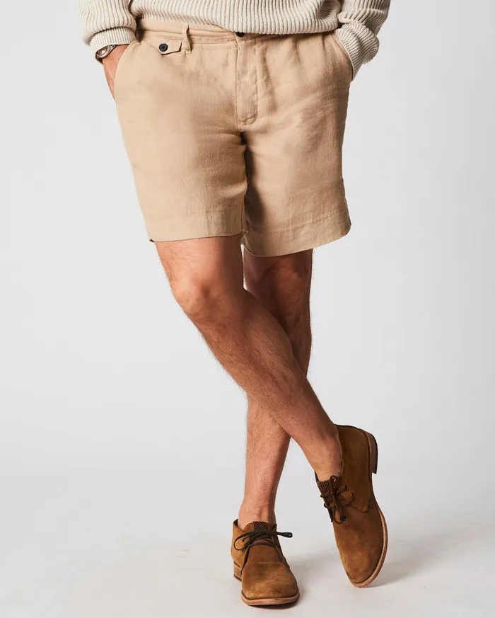 Men Linen Moore Short Khaki Billy Reid Bottoms