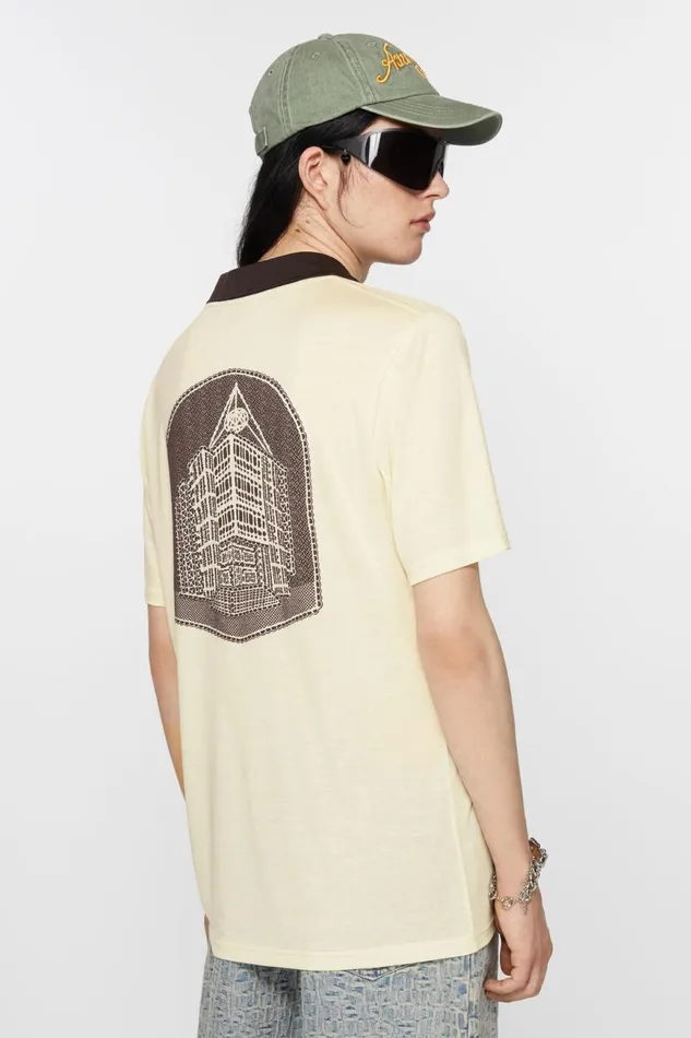 Men Logo Tshirt Ivory White Acne Studios Tshirts