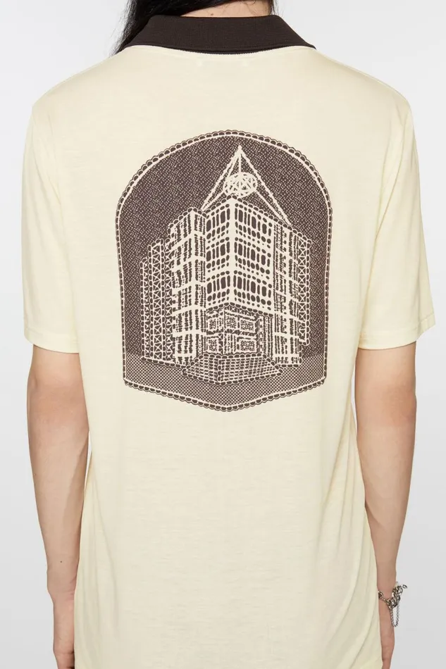 Men Logo Tshirt Ivory White Acne Studios Tshirts