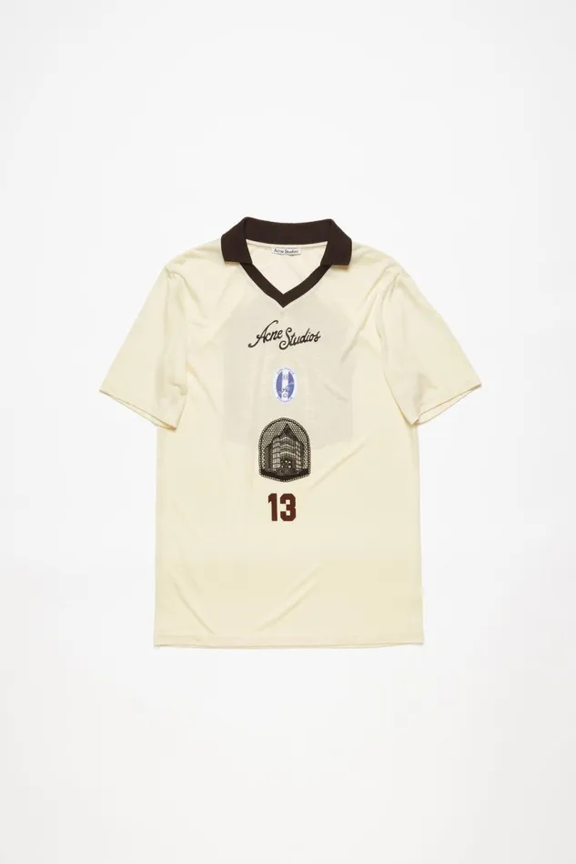 Men Logo Tshirt Ivory White Acne Studios Tshirts