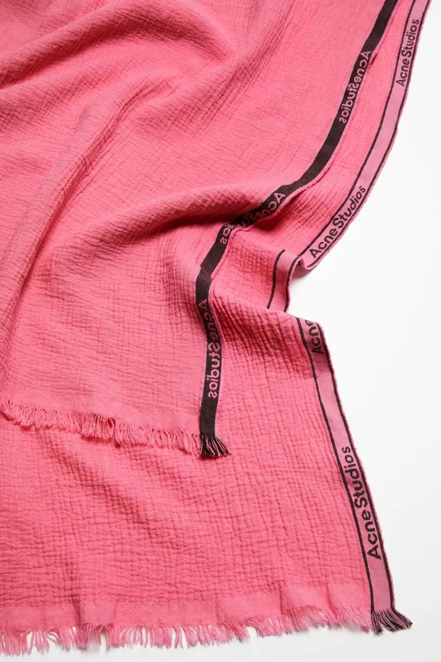 Men Logo Tape Scarf Pink Acne Studios Scarves