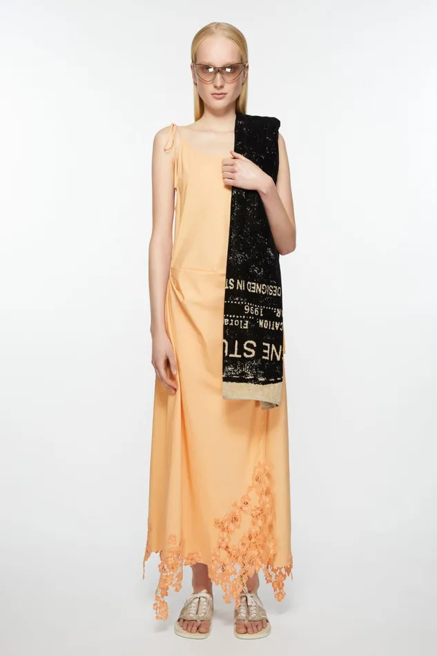 Men Logo Towel Beigeblack Acne Studios Scarves