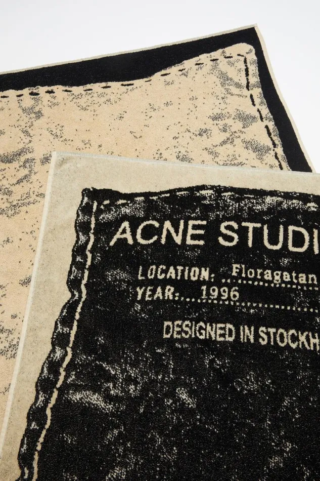 Men Logo Towel Beigeblack Acne Studios Scarves