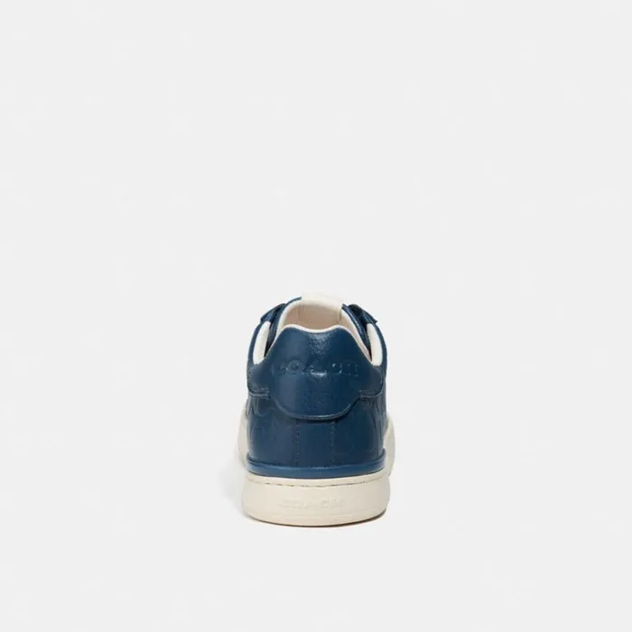 Men Lowline Low Top Sneaker In Signature Leather Dark Denim Coach Sneakers