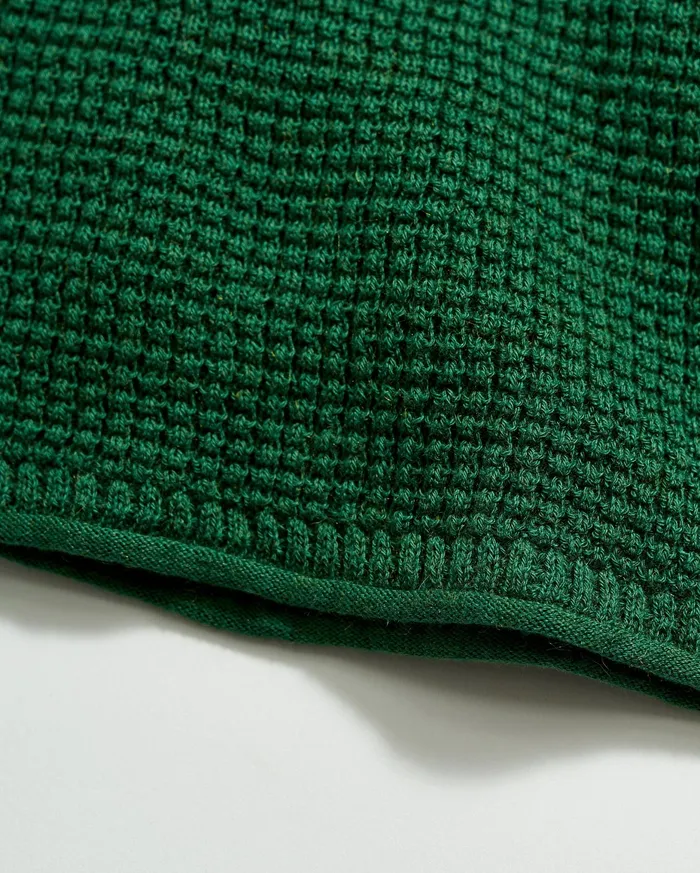 Men Mini Waffle Crew Emerald Billy Reid Sweaters and Sweatshirts
