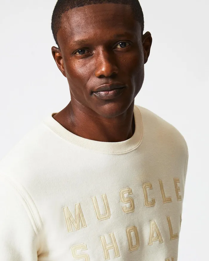 Men Muscle Shoals Sound Crew Natural Billy Reid Sweaters and Sweatshirts