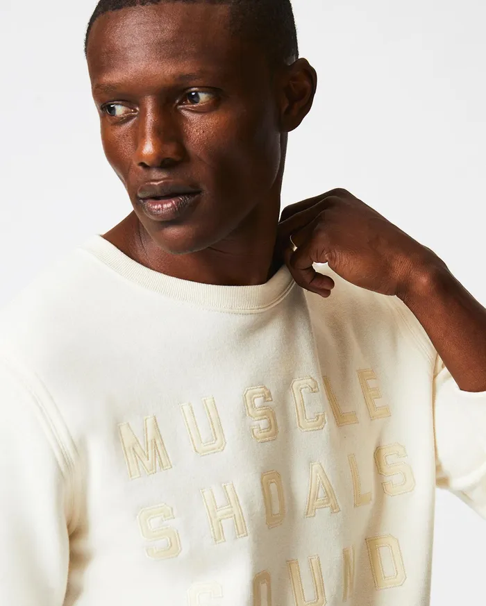Men Muscle Shoals Sound Crew Natural Billy Reid Sweaters and Sweatshirts