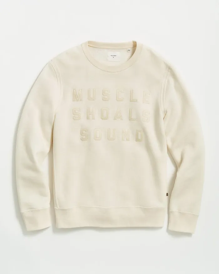 Men Muscle Shoals Sound Crew Natural Billy Reid Sweaters and Sweatshirts