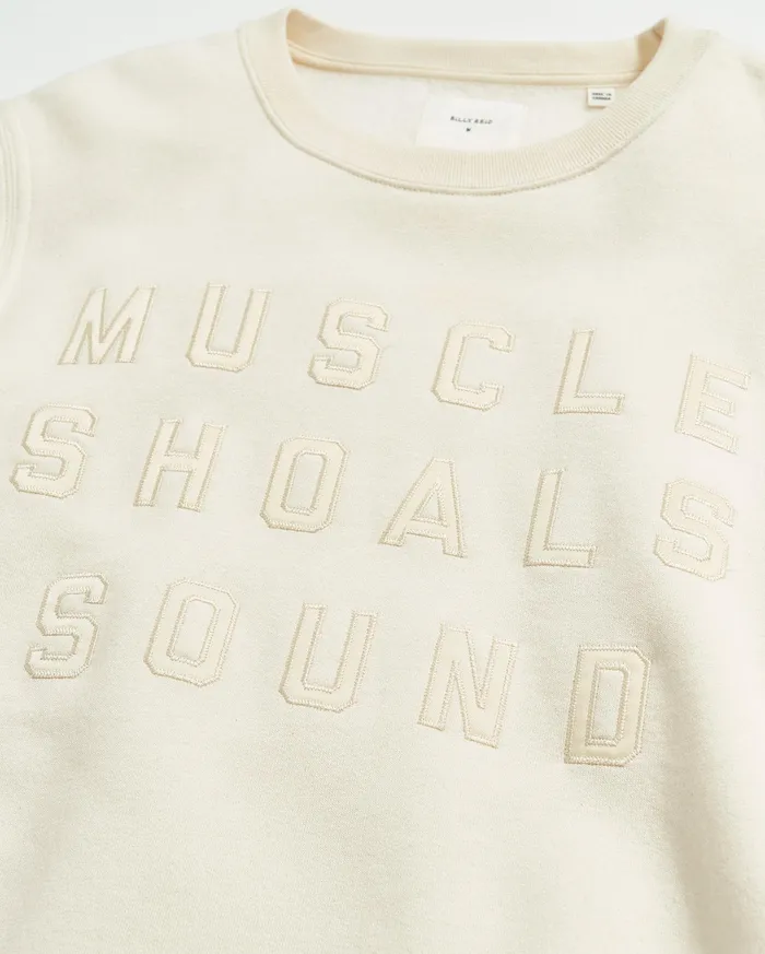 Men Muscle Shoals Sound Crew Natural Billy Reid Sweaters and Sweatshirts