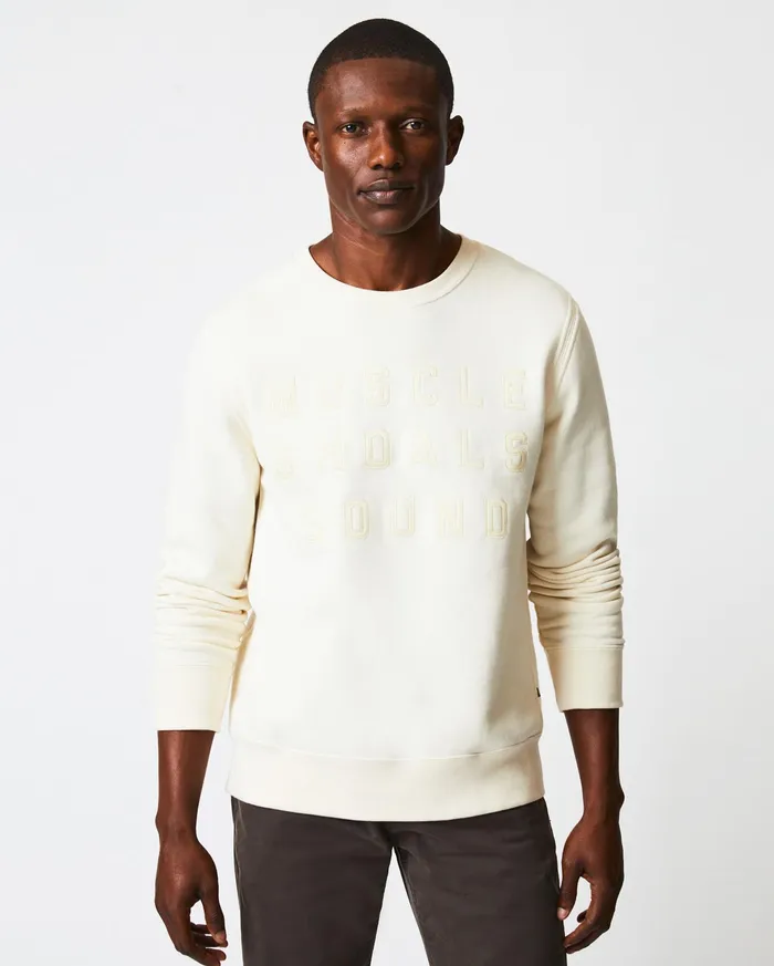 Men Muscle Shoals Sound Crew Natural Billy Reid Sweaters and Sweatshirts