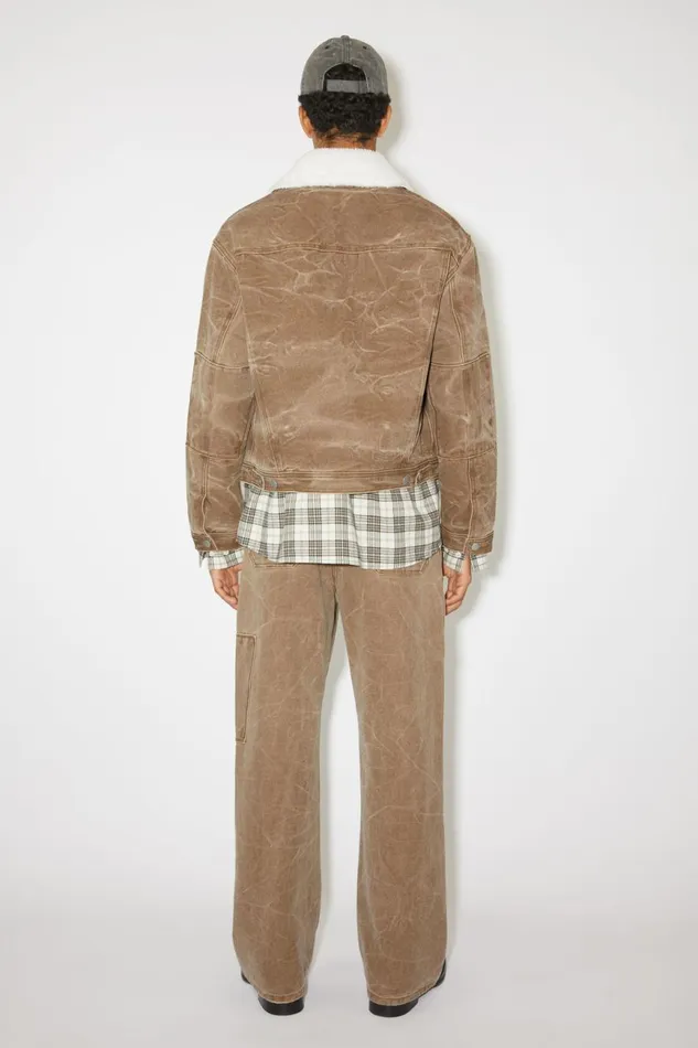 Men Padded Denim Jacket Toffee Brown Acne Studios Outerwear