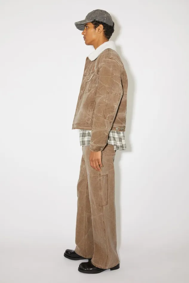 Men Padded Denim Jacket Toffee Brown Acne Studios Outerwear