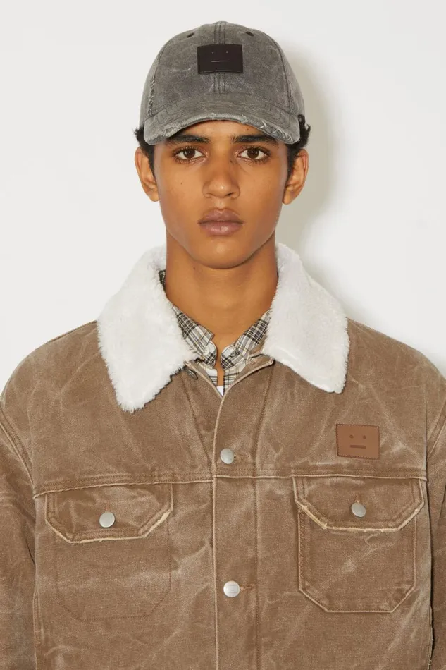 Men Padded Denim Jacket Toffee Brown Acne Studios Outerwear