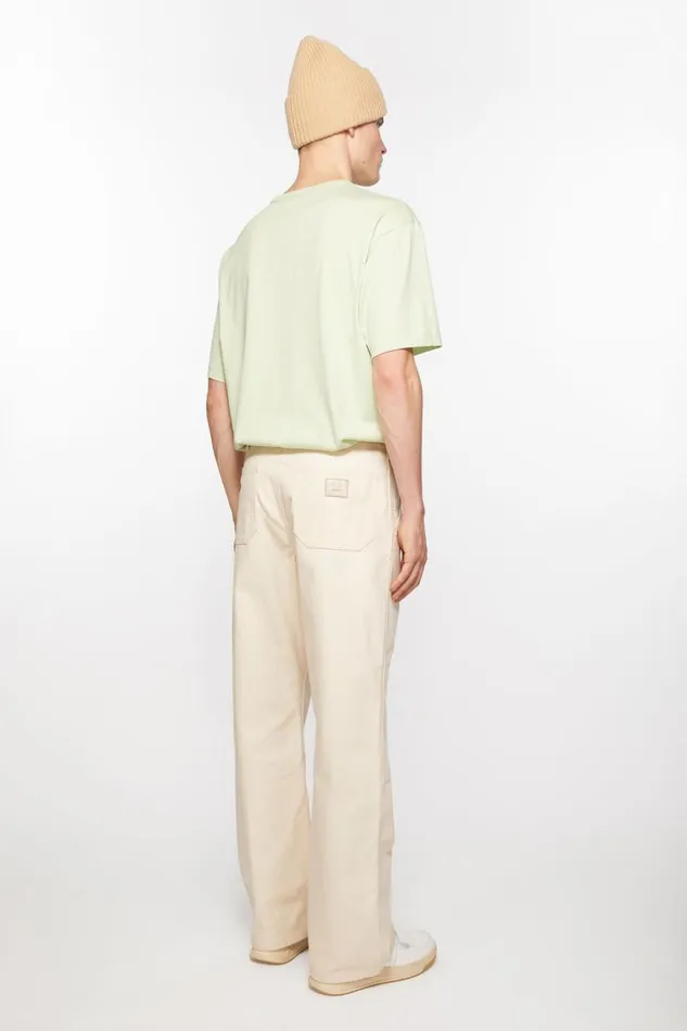 Men Patch Canvas Trousers Oatmeal Melange Acne Studios Trousers