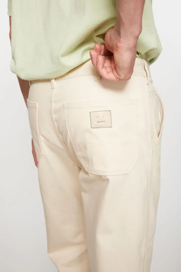 Men Patch Canvas Trousers Oatmeal Melange Acne Studios Trousers