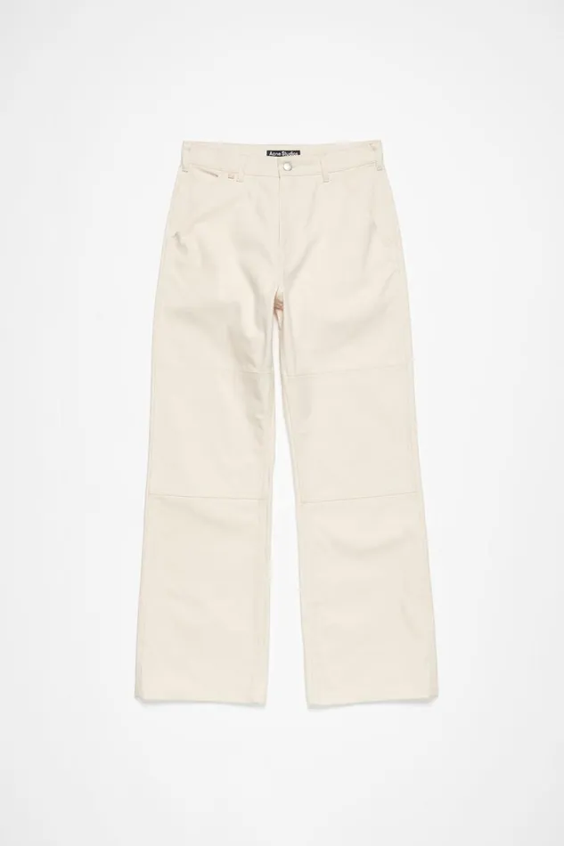 Men Patch Canvas Trousers Oatmeal Melange Acne Studios Trousers