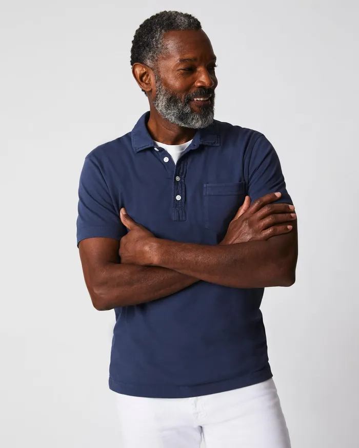 Men Pensacola Polo Navy Billy Reid Polos Tees and Henleys