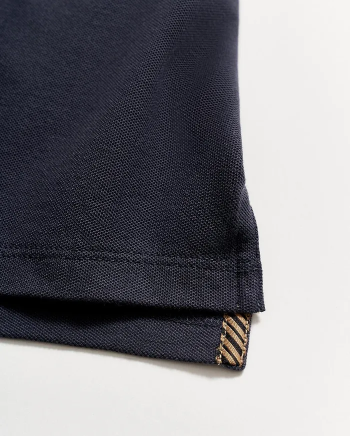 Men Pique Polo Navy Billy Reid Polos Tees and Henleys