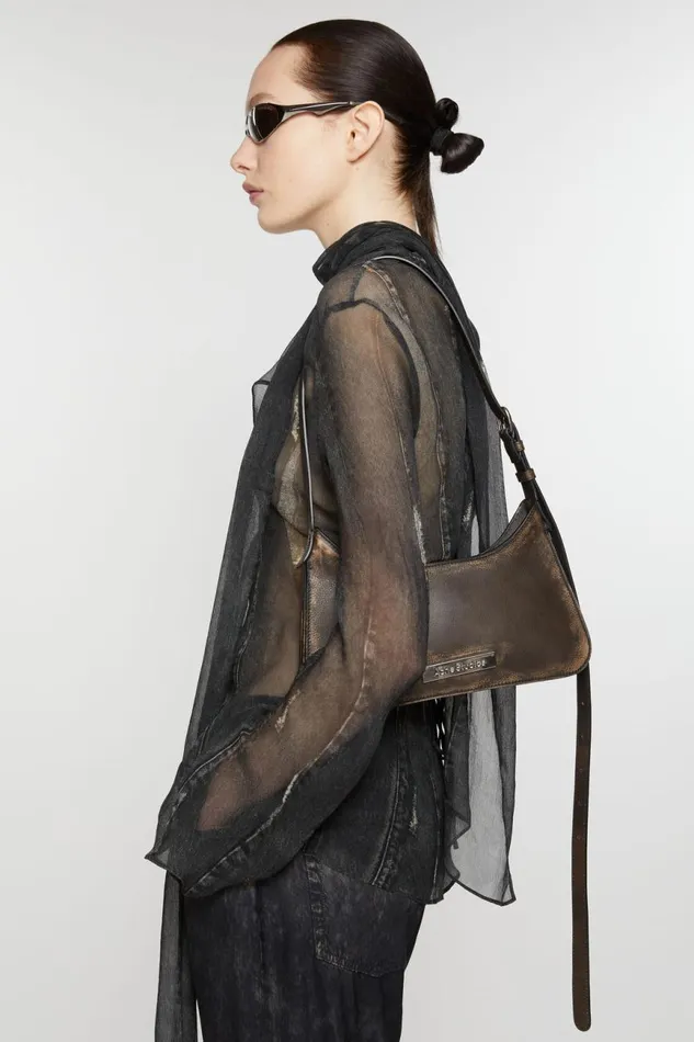 Men Platt Mini Shoulder Bag Dark Brownbeige Acne Studios Bags