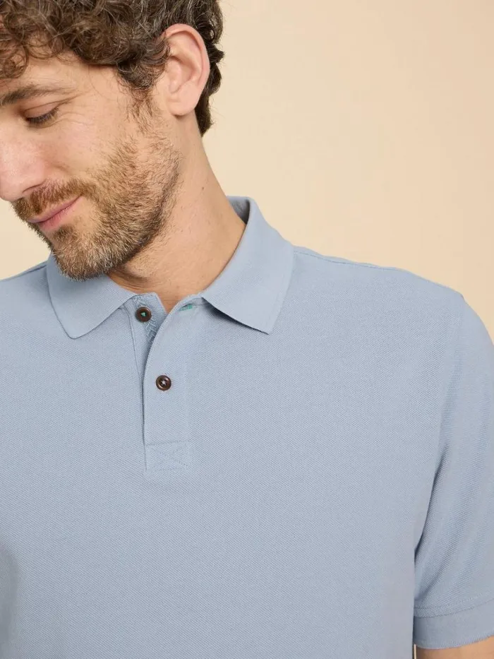 Men POLO SHIRTS White Stuff Utility Polo Light Blue Men POLO SHIRTS White Stuff Utility Polo Light Blue