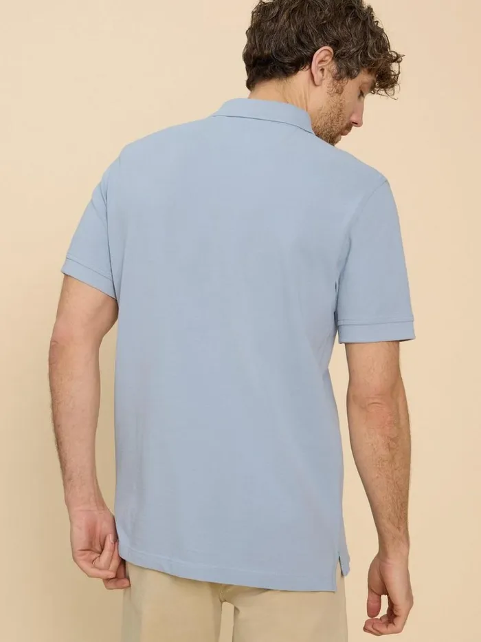 Men POLO SHIRTS White Stuff Utility Polo Light Blue Men POLO SHIRTS White Stuff Utility Polo Light Blue