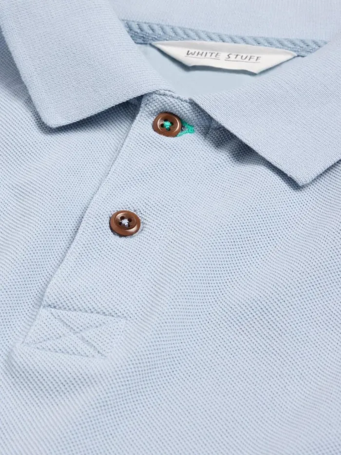 Men POLO SHIRTS White Stuff Utility Polo Light Blue Men POLO SHIRTS White Stuff Utility Polo Light Blue