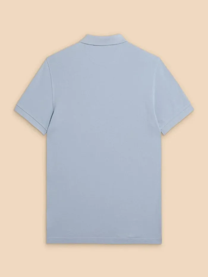 Men POLO SHIRTS White Stuff Utility Polo Light Blue Men POLO SHIRTS White Stuff Utility Polo Light Blue