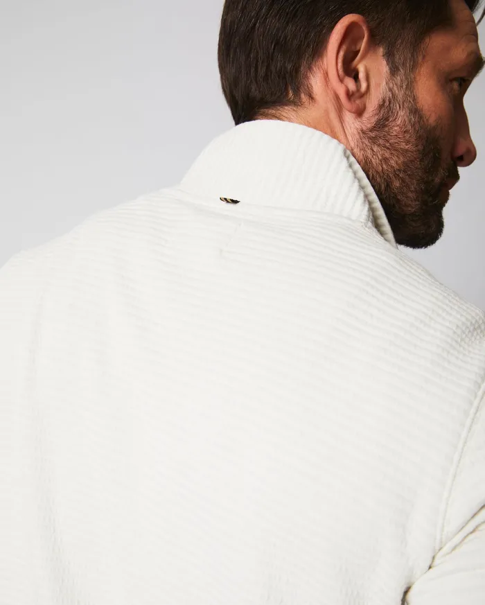Men Quilted Half Zip Tinted White Billy Reid Sweaters and Sweatshirts