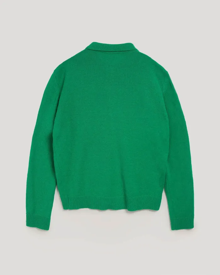 Men Rat Pack Cardigan Green YMC Knitwear
