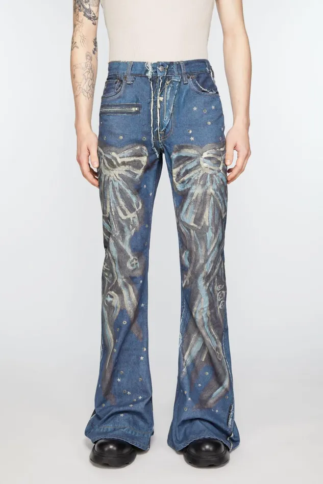 Men Regular Fit Jeans 8211 2024M Mid Blue Acne Studios Trousers