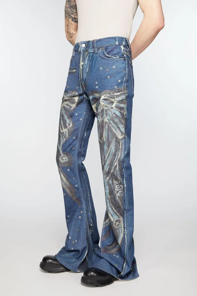 Men Regular Fit Jeans 8211 2024M Mid Blue Acne Studios Trousers