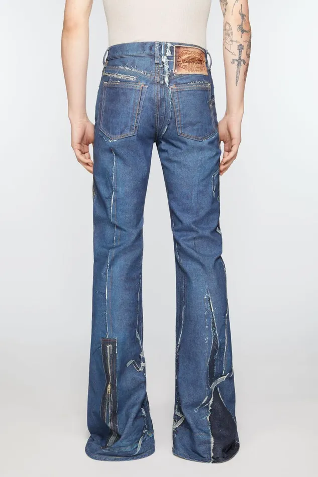 Men Regular Fit Jeans 8211 2024M Mid Blue Acne Studios Trousers
