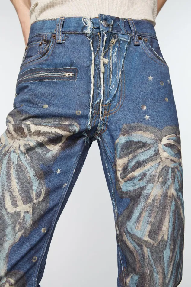 Men Regular Fit Jeans 8211 2024M Mid Blue Acne Studios Trousers