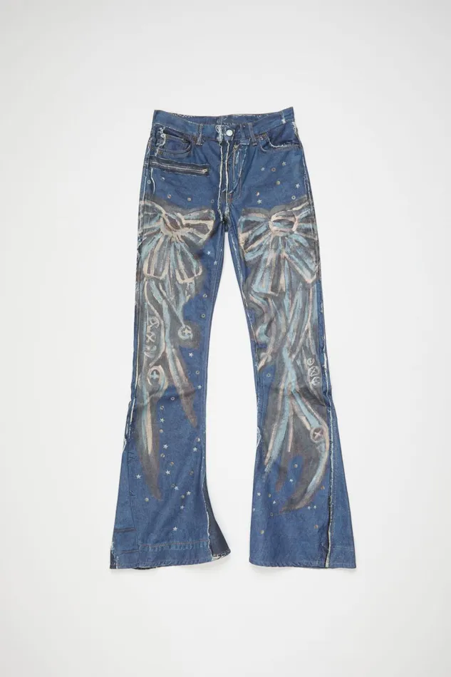 Men Regular Fit Jeans 8211 2024M Mid Blue Acne Studios Trousers