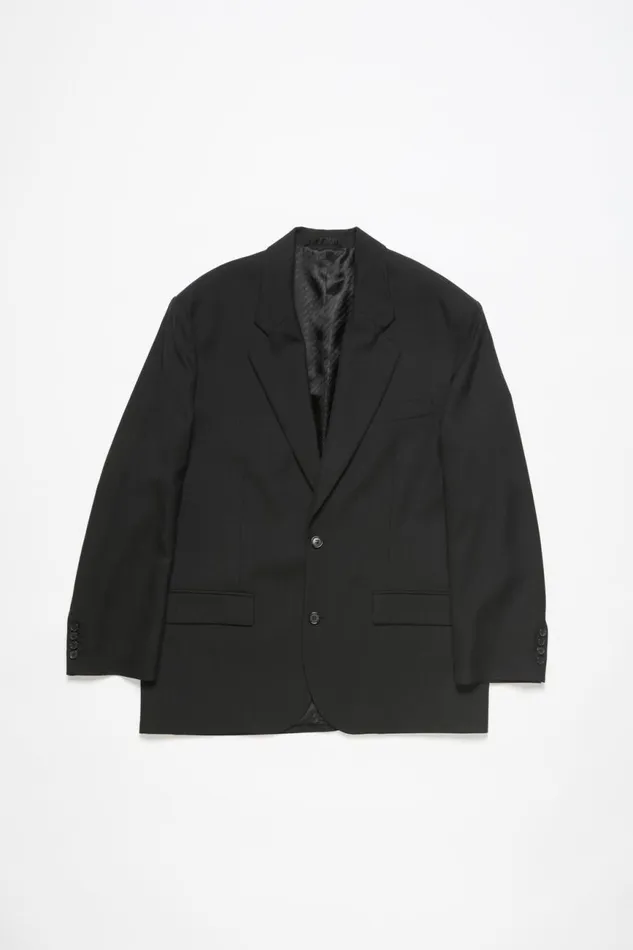 Men Relaxed Fit Suit Jacket Black Acne Studios Outerwear
