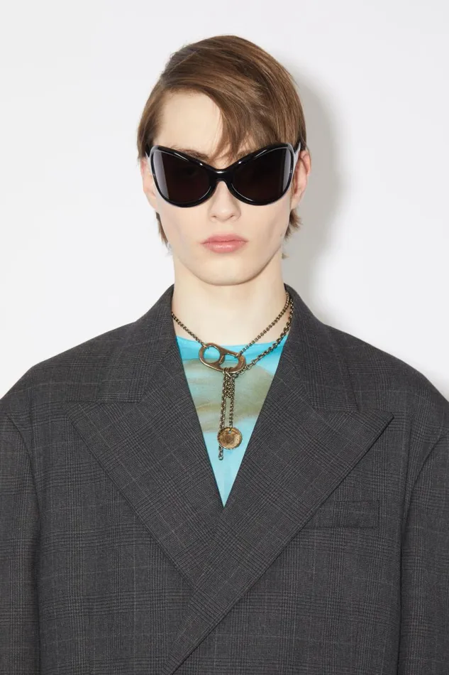 Men Relaxed Fit Suit Jacket Greyblack Acne Studios Suit Jackets