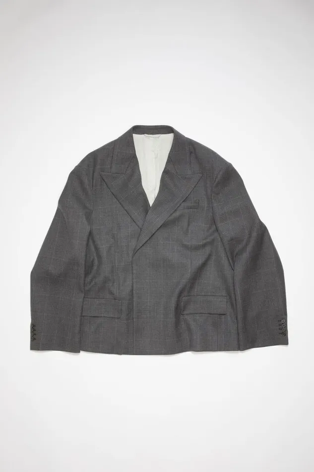 Men Relaxed Fit Suit Jacket Greyblack Acne Studios Suit Jackets