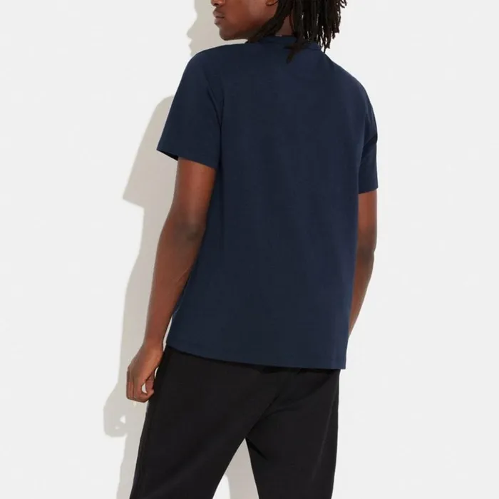Men Rexy Pocket T Shirt In Organic Cotton Navy Coach Tops and Bottoms