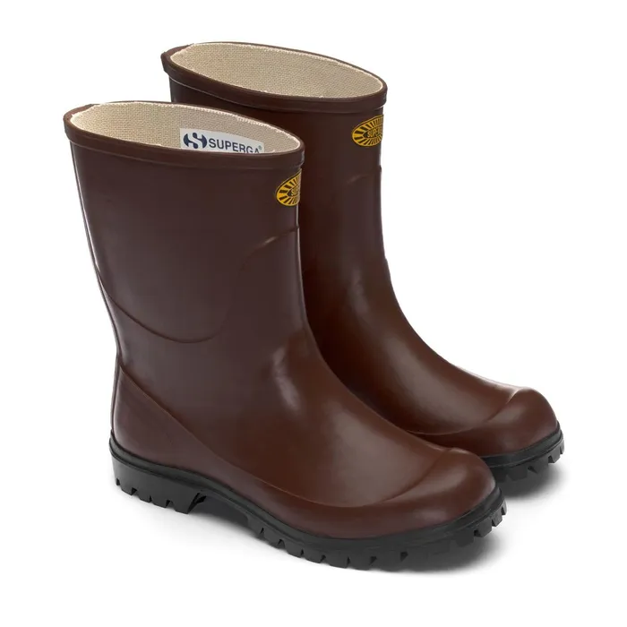 Men Rubber Boots Unisex 7133TRONCHETTO ALPINA High Cut BROWN Superga Gumboots