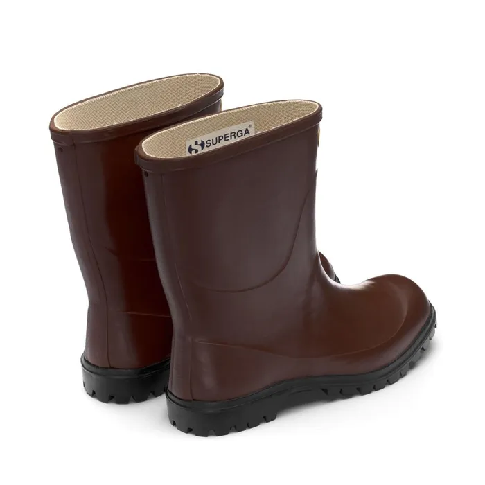 Men Rubber Boots Unisex 7133TRONCHETTO ALPINA High Cut BROWN Superga Gumboots