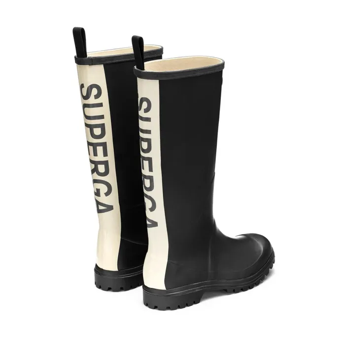 Men Rubber Boots Unisex 799 RUBBER BOOTS LETTERING High Cut BLACK Superga Gumboots