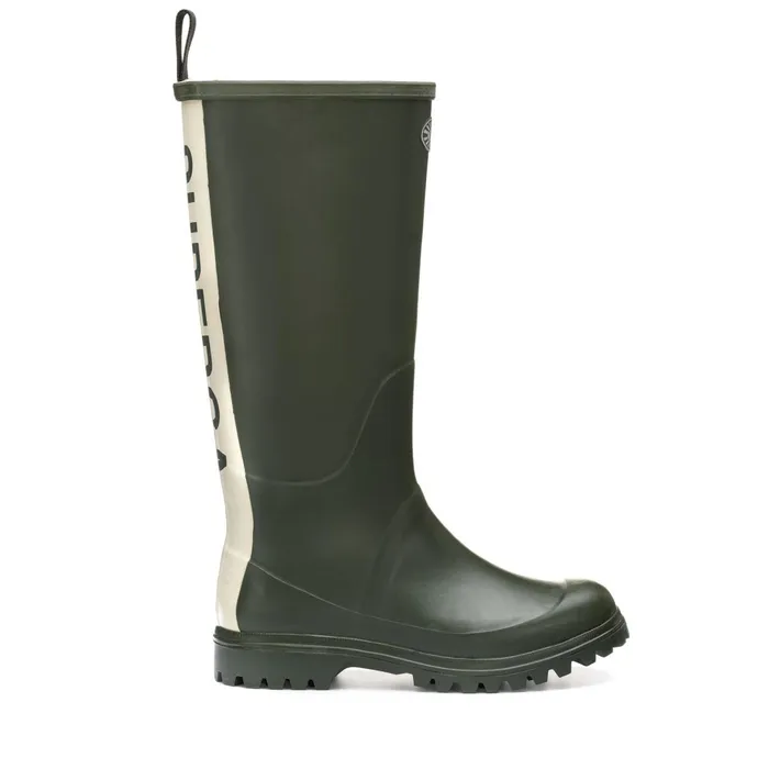 Men Rubber Boots Unisex 799 RUBBER BOOTS LETTERING High Cut GREEN SHERWOOD Superga Gumboots