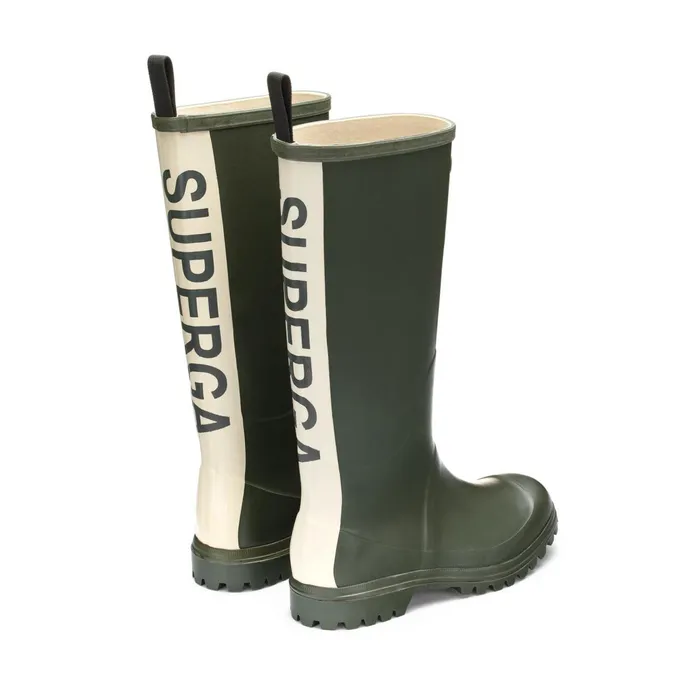 Men Rubber Boots Unisex 799 RUBBER BOOTS LETTERING High Cut GREEN SHERWOOD Superga Gumboots