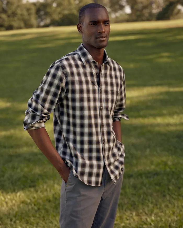 Men Shadow Plaid Tuscumbia Shirt Blackmulti Billy Reid Shirting