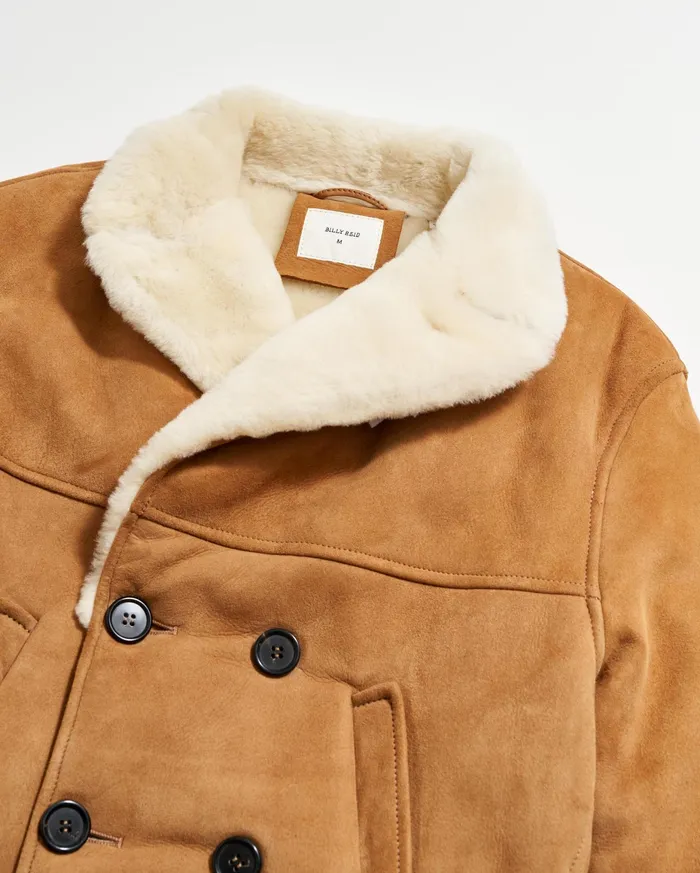 Men Shearling Bond Peacoat Honey Billy Reid Jackets and Outerwear
